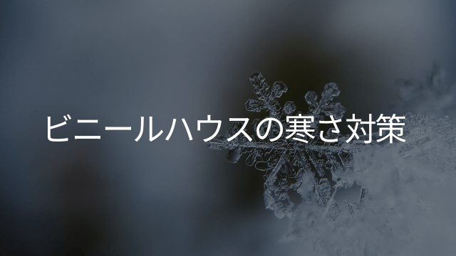 【ビニールハウスの寒さ対策】厳寒期のハウス栽培と省エネについて