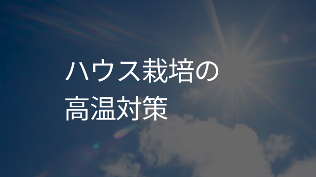 ハウス栽培の高温対策