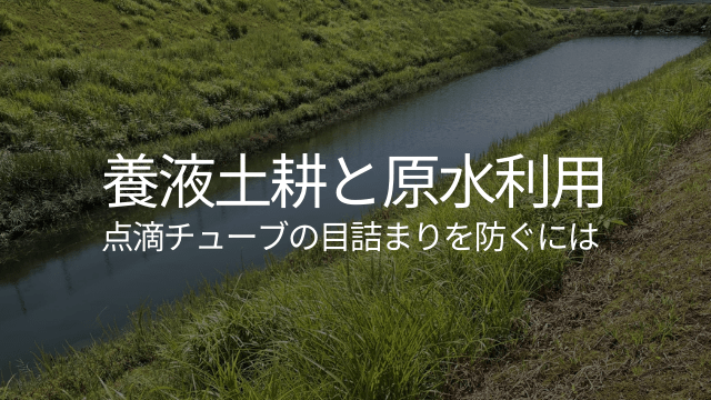 養液土耕と原水利用_点滴チューブの目詰まりを防ぐには